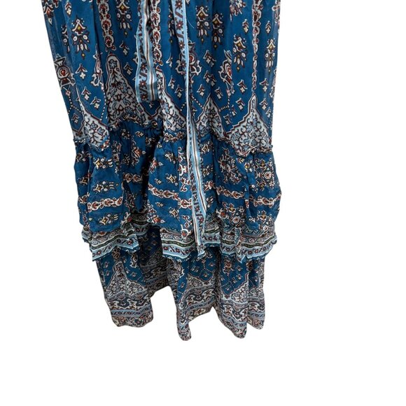 Anthropologie Sasha Maxi Dress S Ruffle Sleeveless Floral Boho Tiered Hem New - Picture 9 of 9